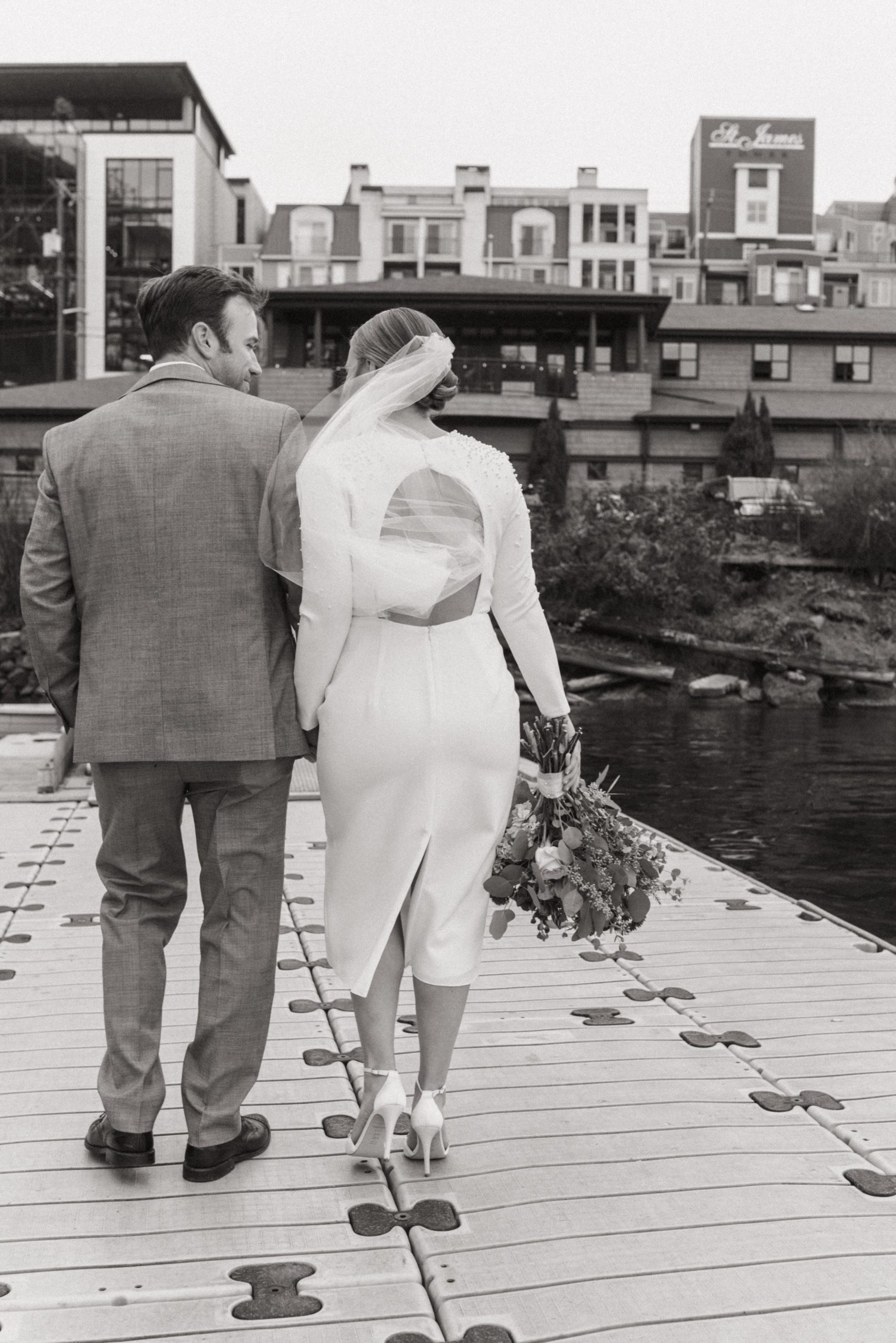 Classic Modern Bride on Lake Washington Seattle