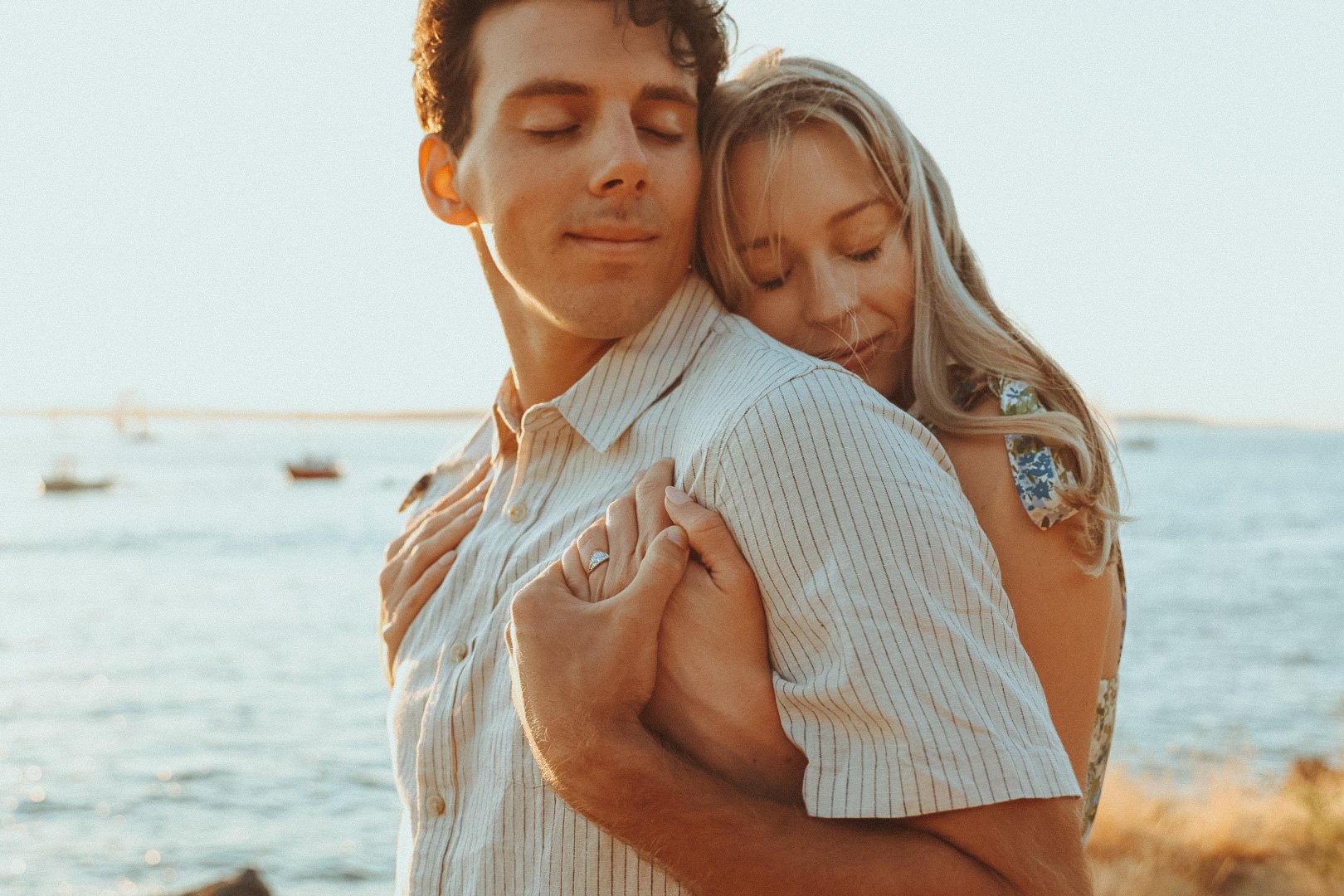Couple During Golden Hour Engagement Photos 