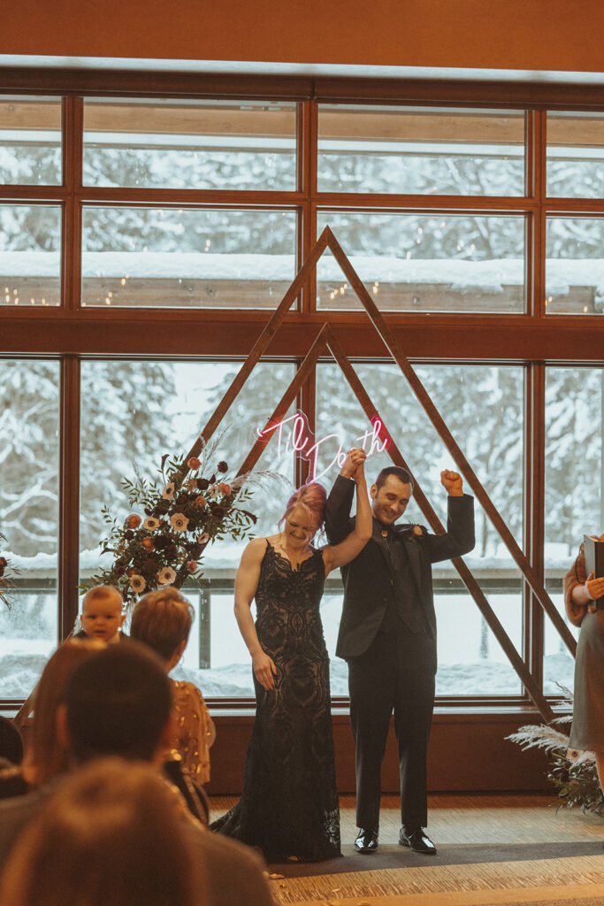 happy couple after their wedding ceremony 