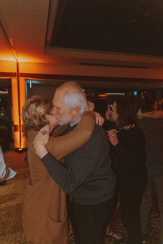 guests dancing at the wedding reception