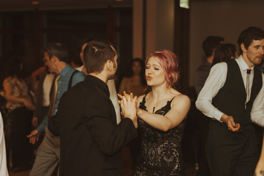 bride and groom dancing 