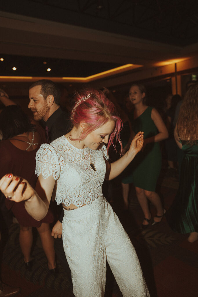 bride dancing at her wedding party