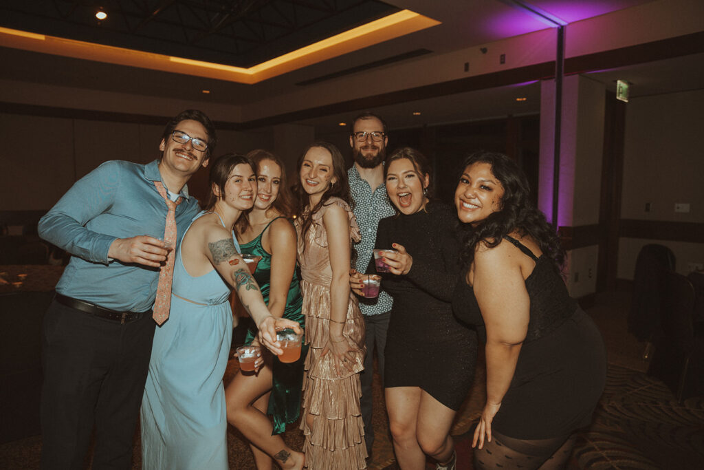 guests at the winter elopement reception party