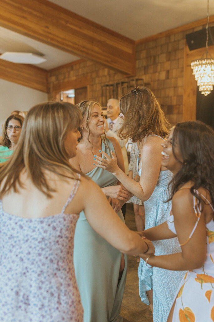 guests dancing at the wedding reception