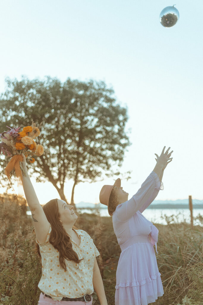 happy couple at their colorful adventure elopement 