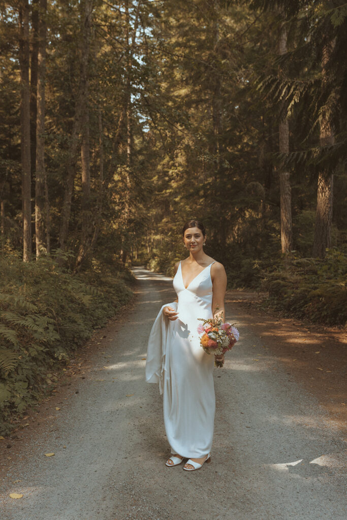 golden hour portrait of the bride