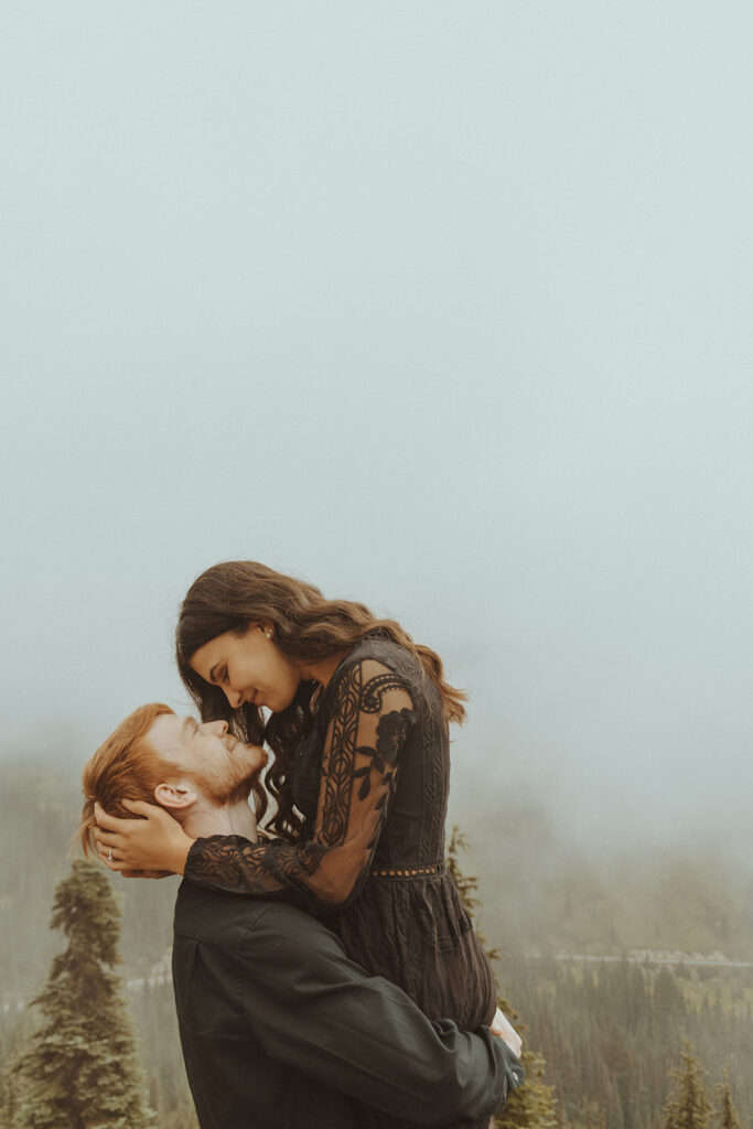 cute engagement session at rainier national park