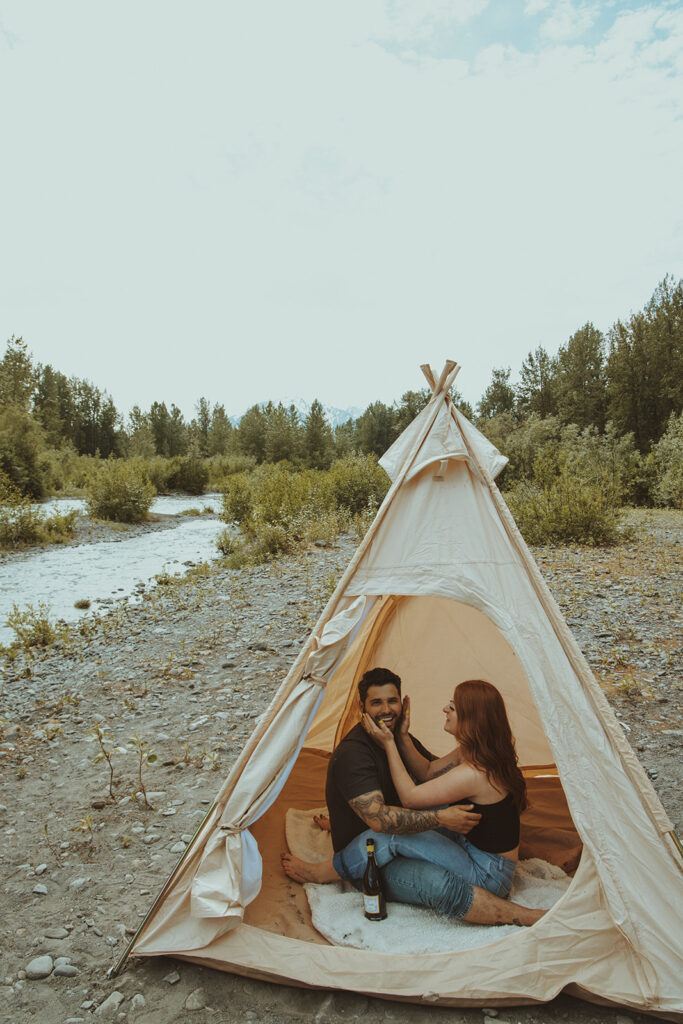 couple laughing with each other