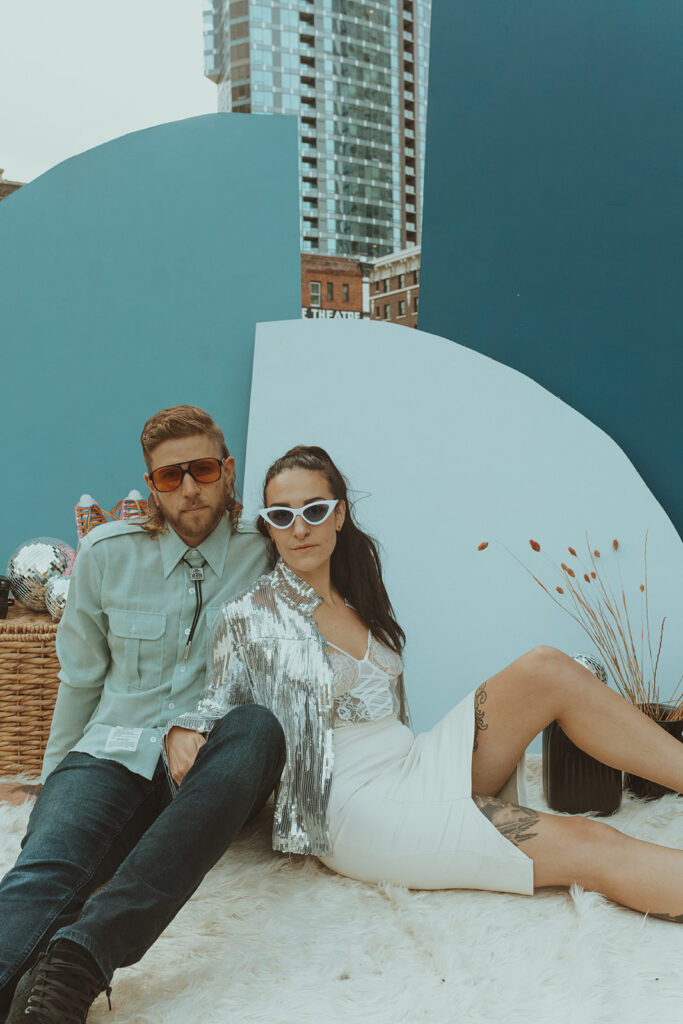 couple at their unique engagement session