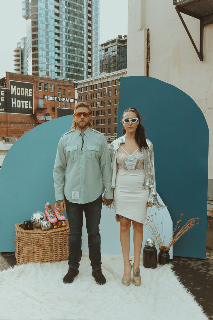 couple holding hands during their photoshoot