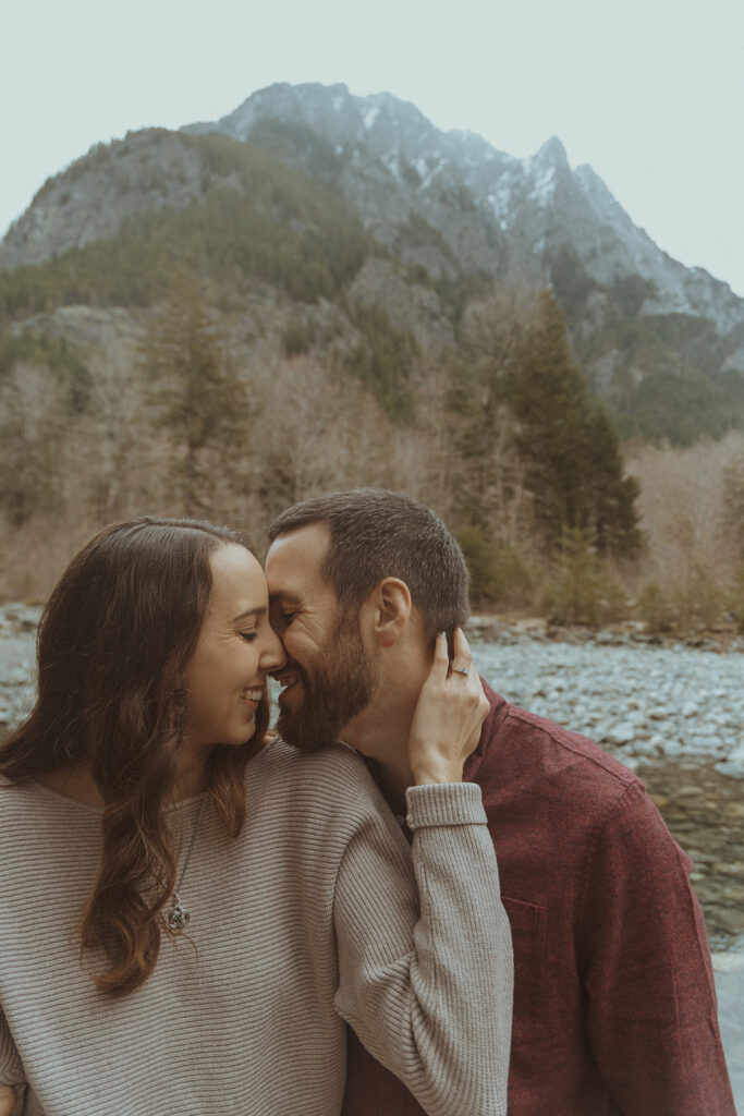 couple looking at each other during their session