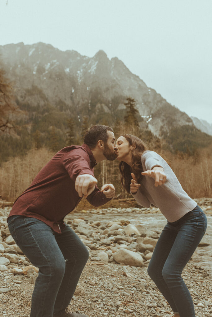 playful engagement session in washington