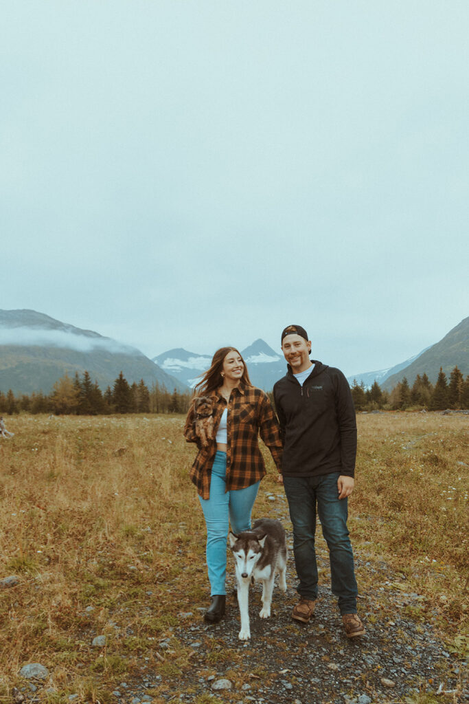 outdoor engagement photoshoot in alaska