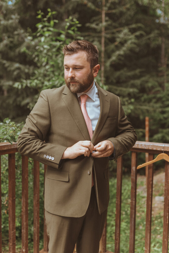 groom before his romantic wedding ceremony 