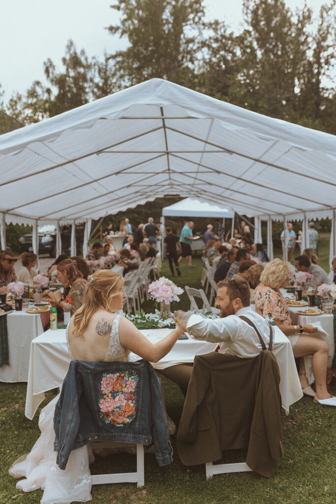 cute couple sharing with their guests