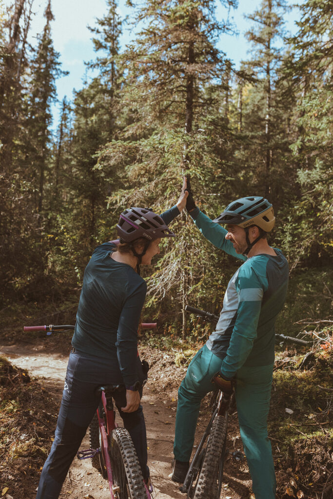 happy couple at their fun and unique engagement session