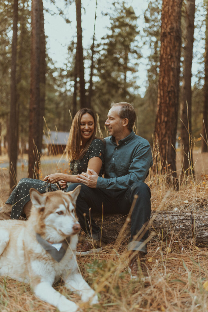 couple looking at each other during their photoshoot