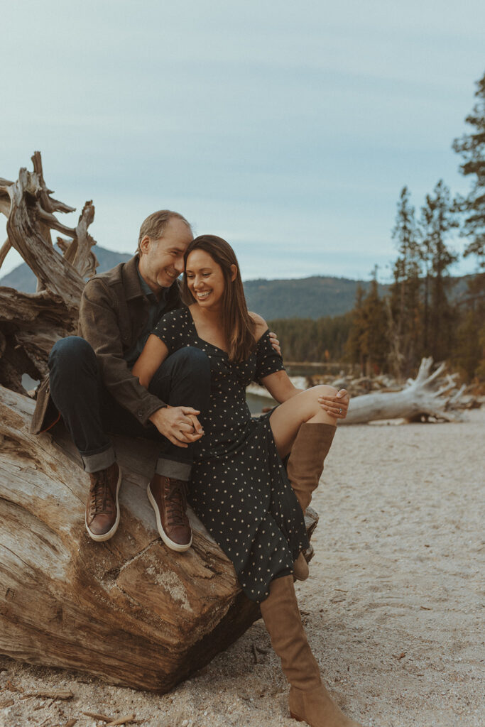 fiance kissing his fiance on the cheek