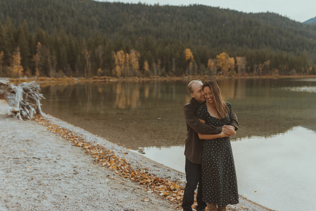 couple hugging during their photoshoot -  Locations for Engagement Photos