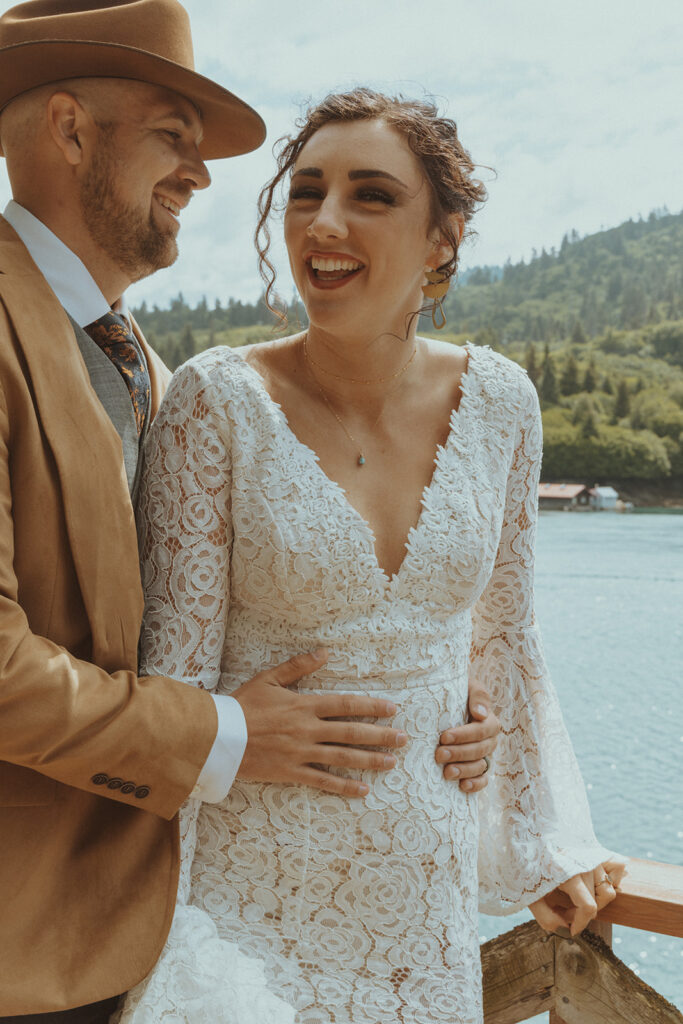 groom looking at the bride 