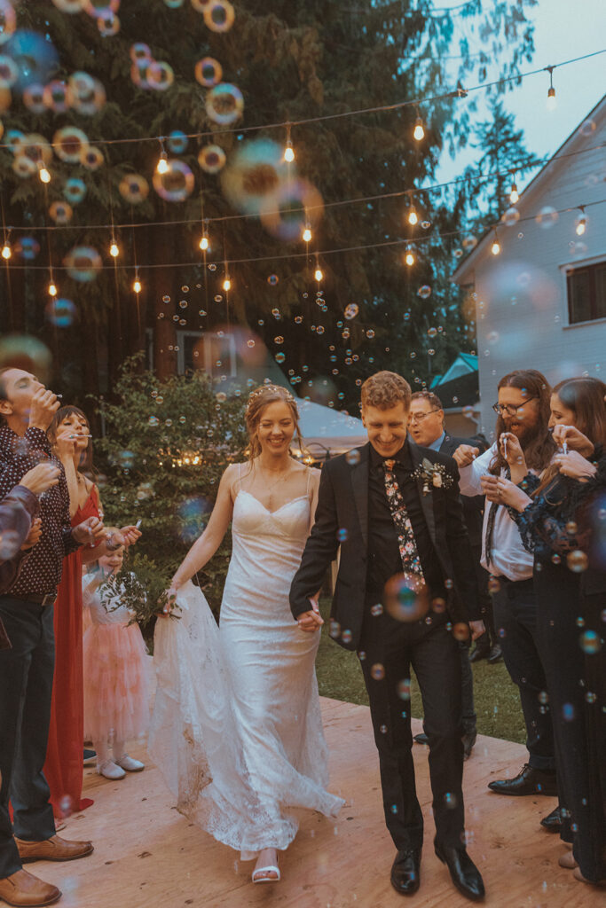 bride and groom at their stunning wedding reception