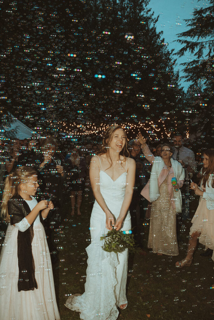 stunning bride after her wedding reception