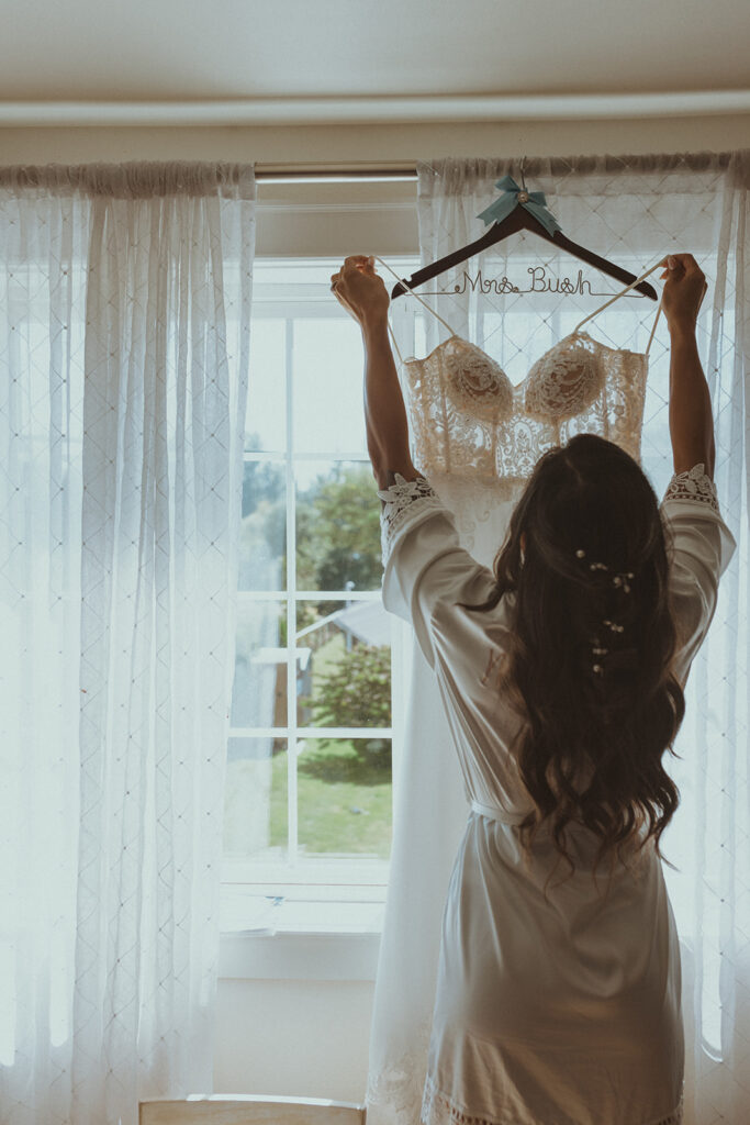 bride getting ready for her wedding ceremony 