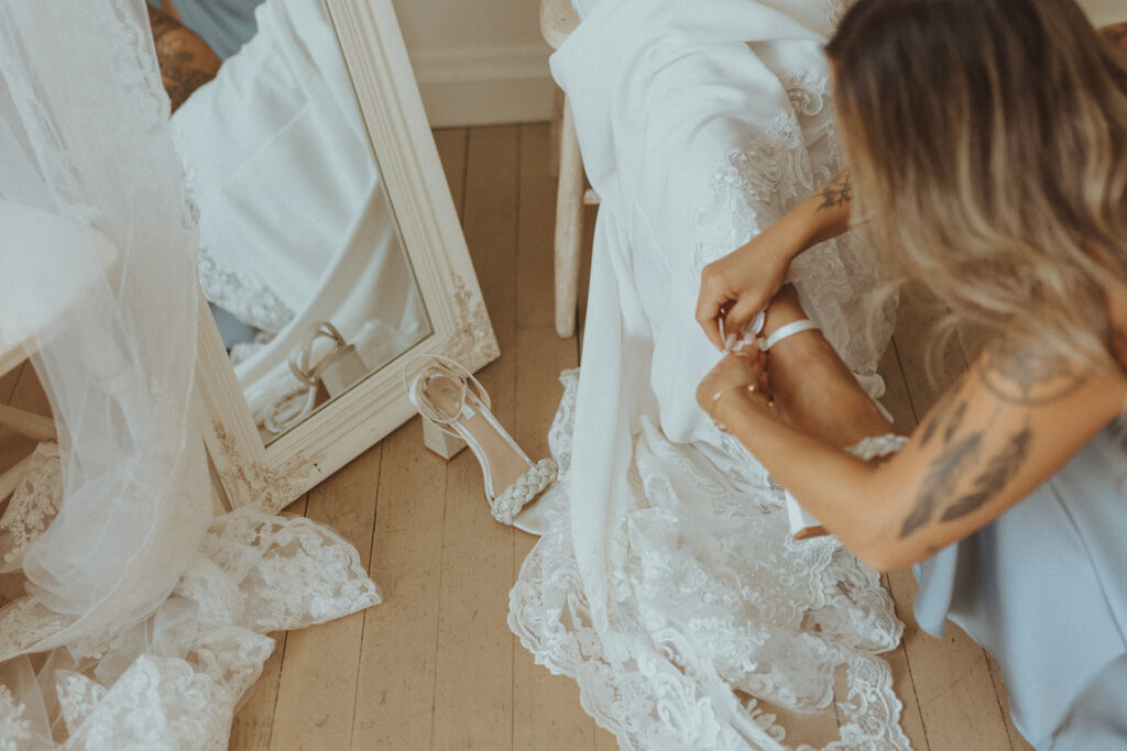 bride before heading to her fun wedding ceremony