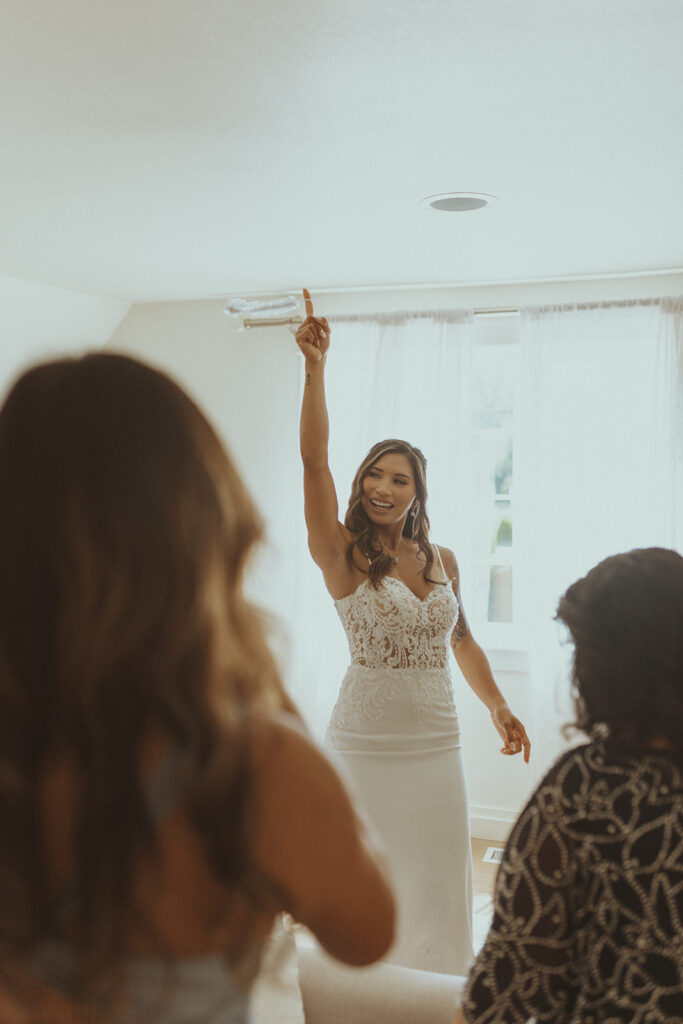 bride before heading to the ceremony