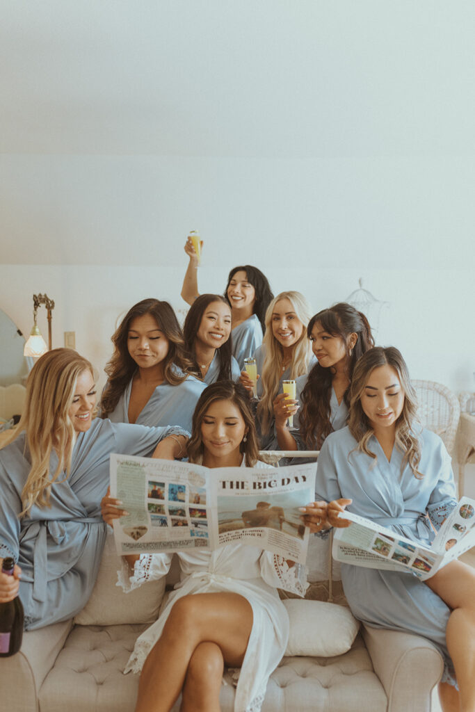 cute picture of the bride and her bridesmaids before the ceremony 