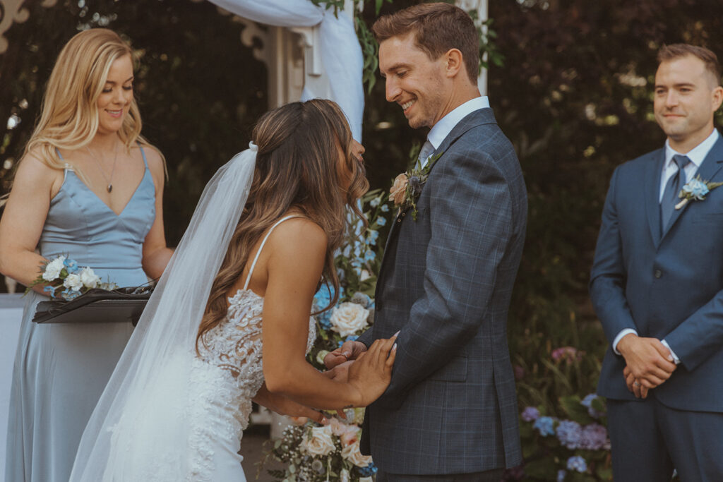 happy couple at their wedding ceremony 