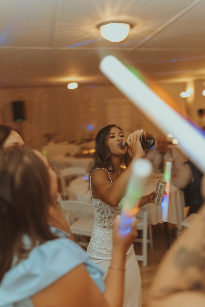 bride at her reception party