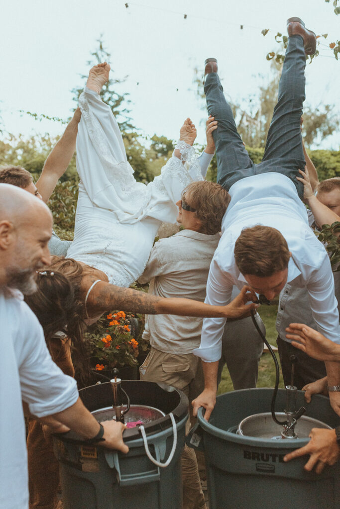 newly married couple at their reception party