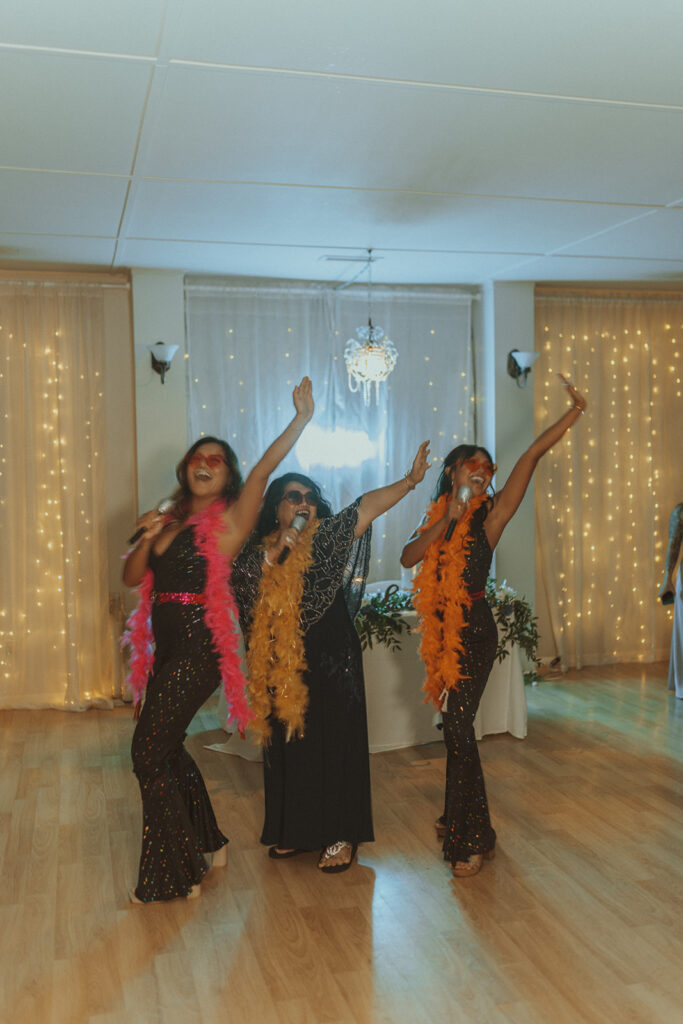 cute surprise dance at the wedding reception