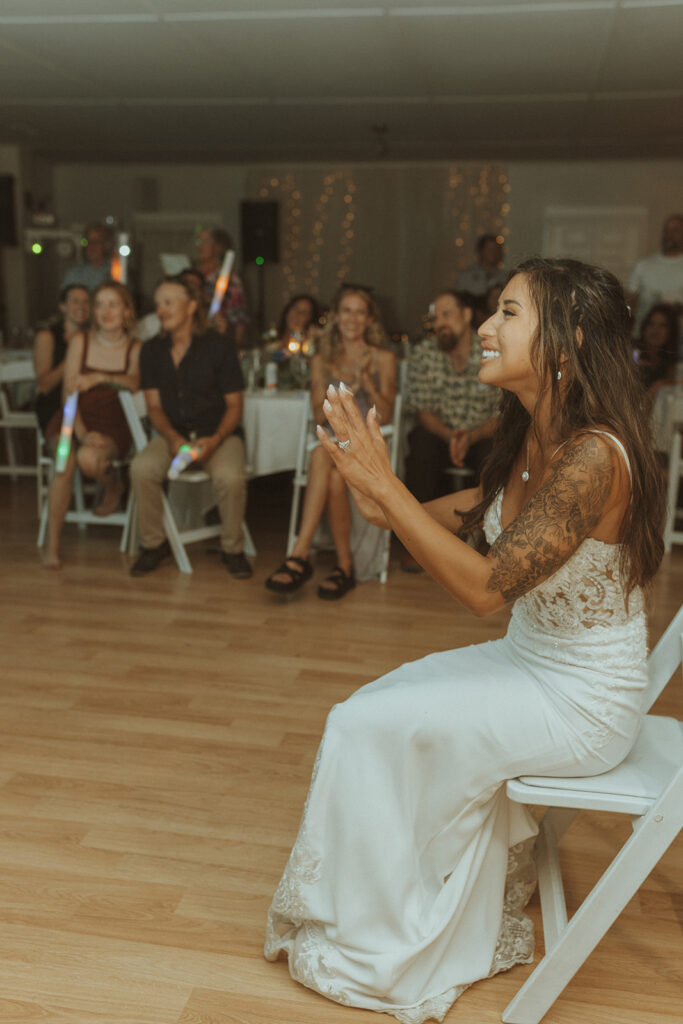 bride happy at her reception party