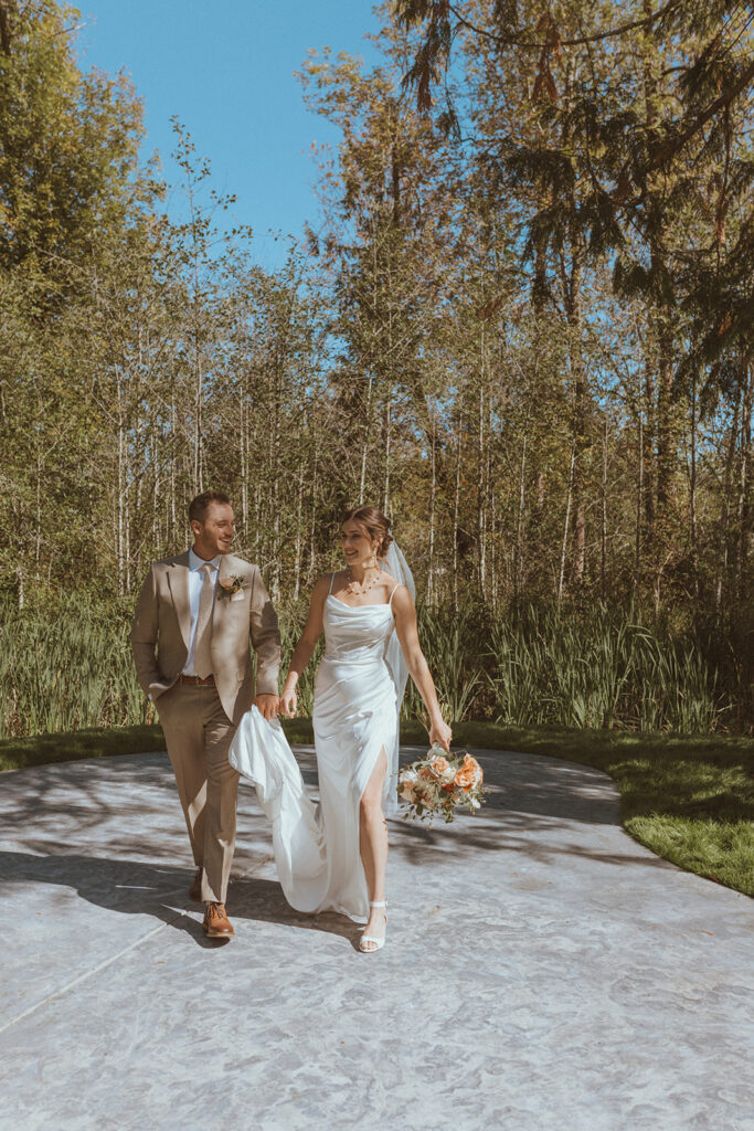 cute couple heading to their ceremony