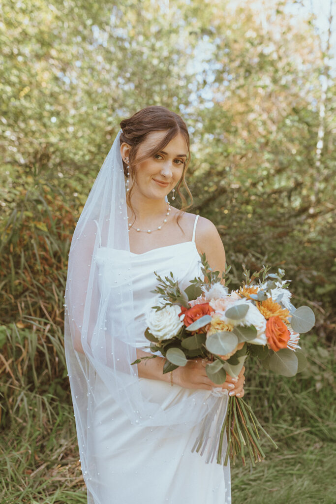 picture of the bride before heading to her ceremony