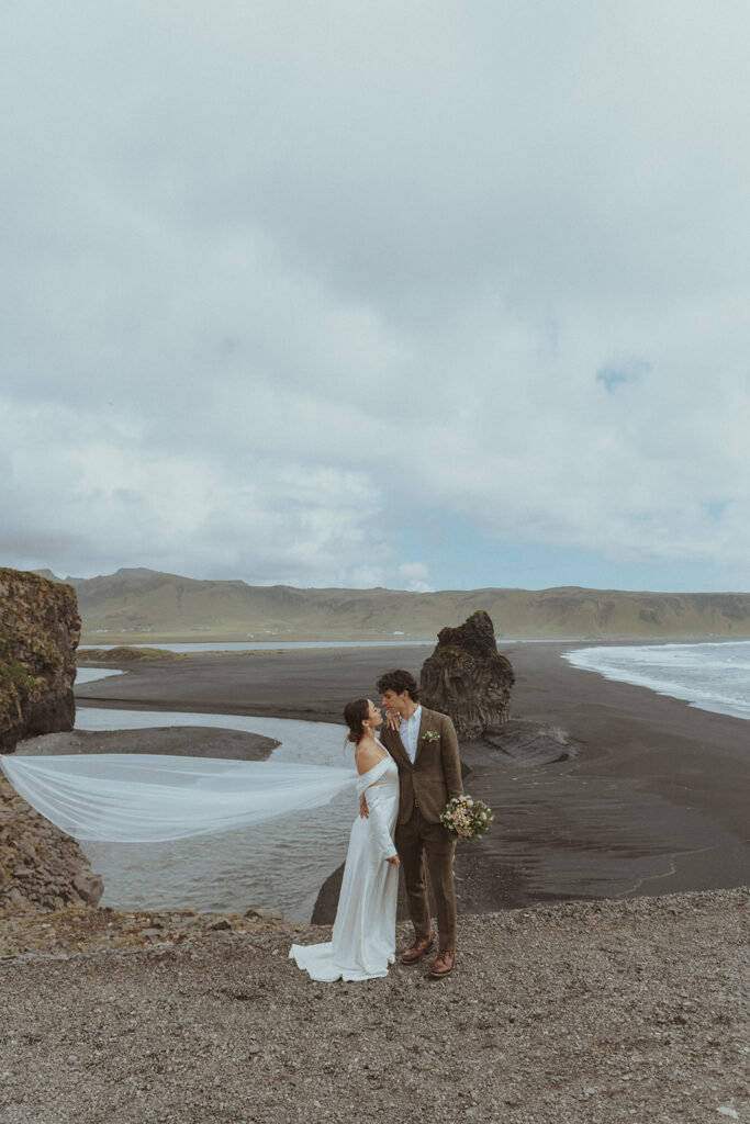 cute couple at their dream iceland elopement