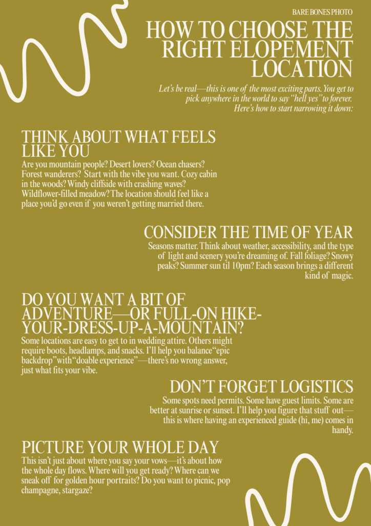 Bare Bones Photo Ultimate Guide To Eloping, How To Choose The Right Elopement Location