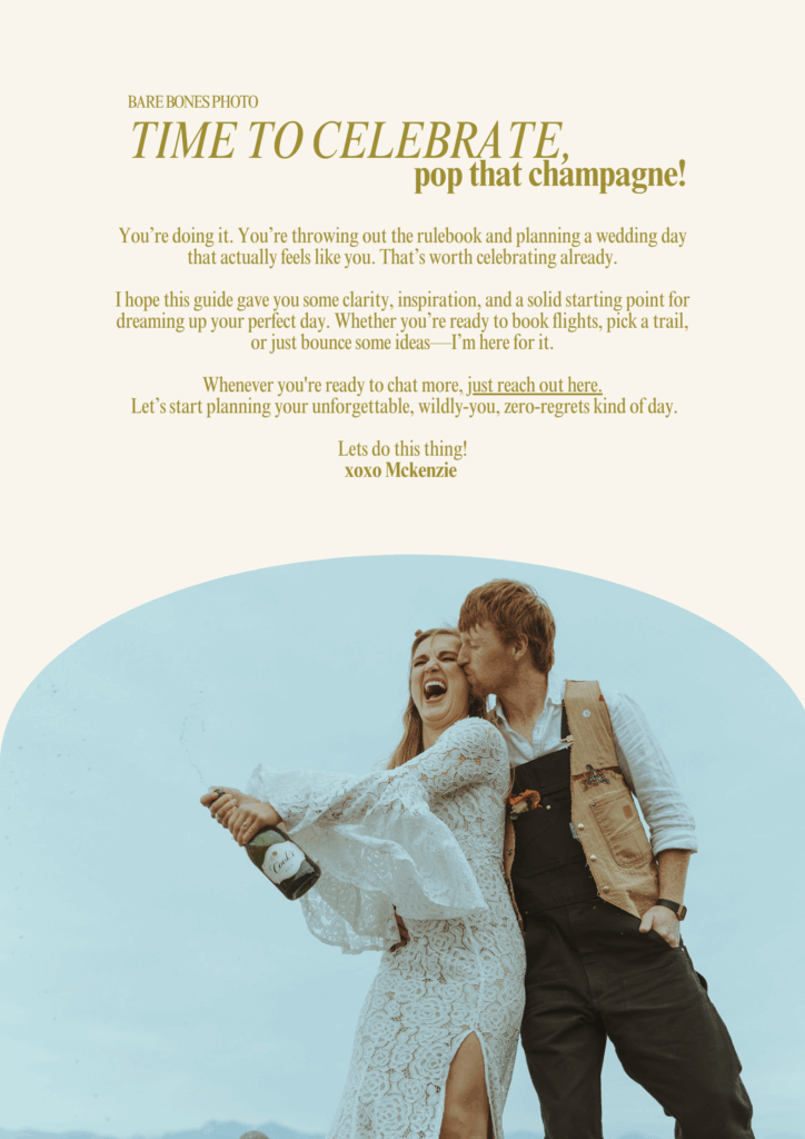 Bare Bones Photo Ultimate Guide To Eloping, Time To Celebrate